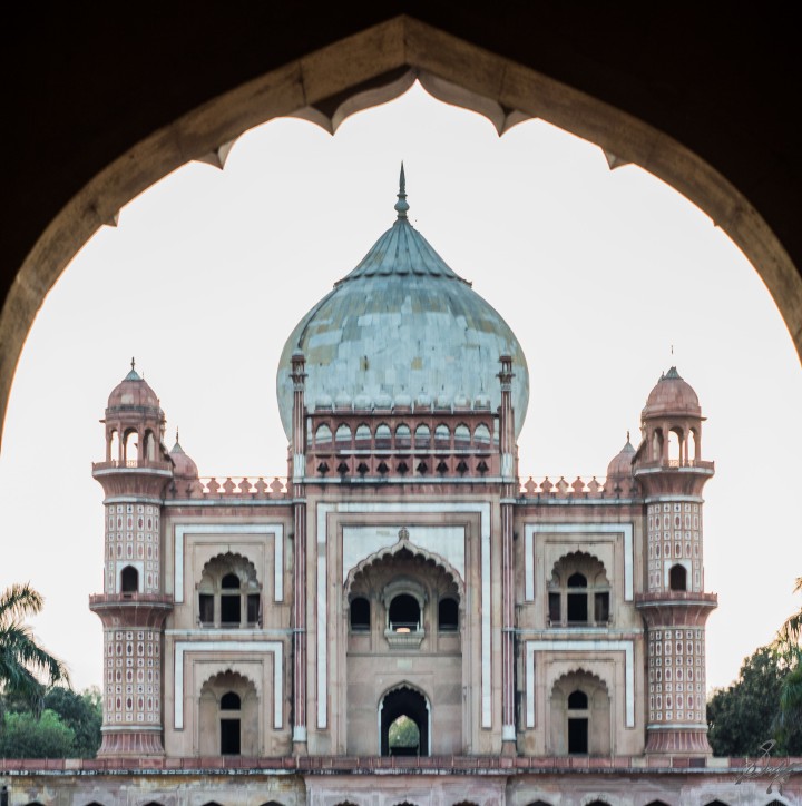 Safdarjung's Tomb view from the entrance arch, Delhi, India