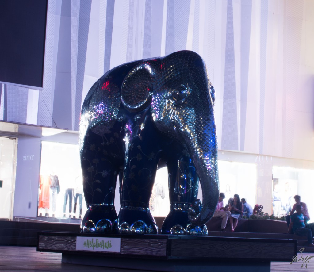 Black Shiny Elephant from Elephant Parade, Mumbai 