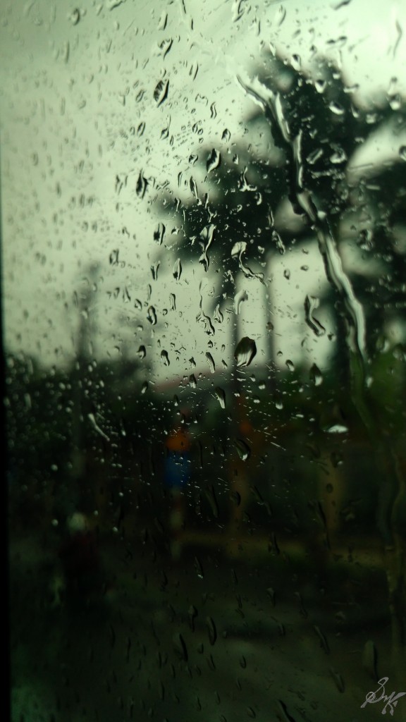 Rain on window, Hanoi, Vietnam